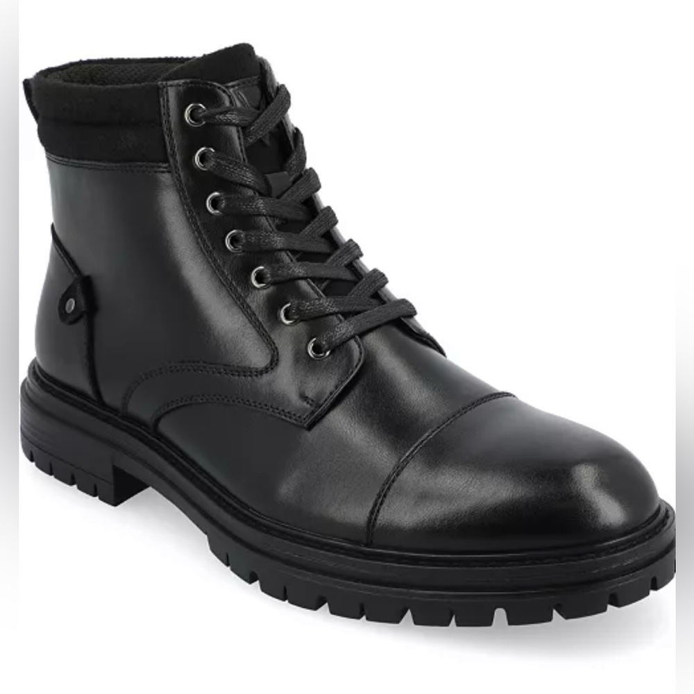 Vance Co. Men's Fegan Tru Comfort Foam Cap Toe Lace-Up Ankle - Black - 10.5